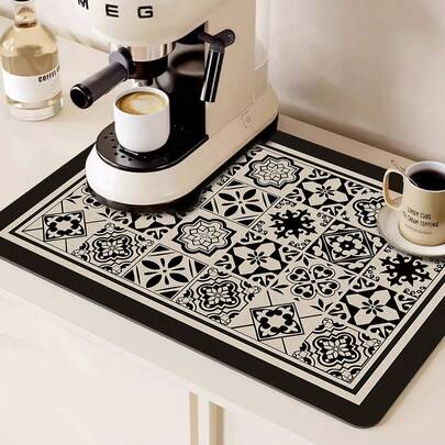 1 Miếng , Cà phê Máy móc Bùn Rút mũ Tấm lót , Cao su mềm Làm khô hạn Tấm lót , Không trượt Siêu hấp thụ Và Bền chặt Rửa chén Khô Tấm lót , Đệm Đối với Mặt bàn Ăn uống Phòng bếp Thảm trải bàn , Sân Bàn Đồ trang trí , Vật dụng trong nhà Phòng bếp Quân nhu