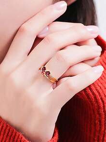 1pc Sweet Bowknot Design Opening Ring With Inlay For Women's Daily Wear - Butterfly - View 3