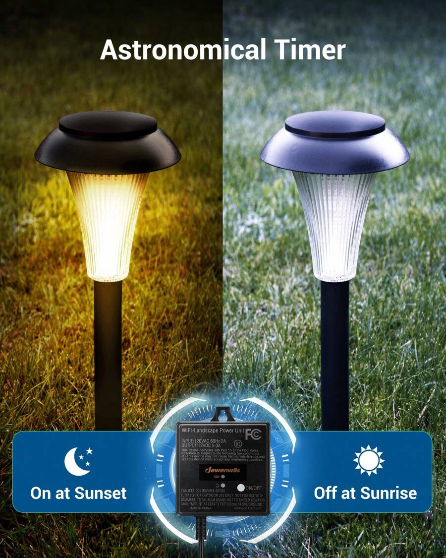 DEWENWILS WiFi Low Voltage Transformer 60W, 120V AC to 12V DC, Smart