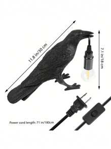 1 件吉祥鳥檯燈,可愛檯燈,獨特動物形狀裝飾燈,黑色裝飾,鳥類裝飾,藝術裝飾,家居裝飾,適合客廳、臥室 - 黑色 - 查看 2