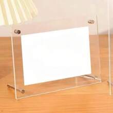 1 件壓克力相框帶支架 6 英寸雙面透明水晶相框壁掛、展示 Ins 明信片、照片、a4 海報 - 無色 - 查看 5