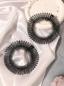 2入組梳子,彈性簧式梳子,適用於掉頭髮的頭髮 - 黑色 - 查看 1