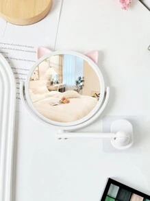 1只掛壁式卡通摺疊浴室化妝鏡 - 白色 - 查看 1