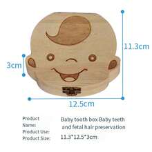 1 pieza Caja organizadora para guardar dientes y mechones de cabello del bebé con diseño del alfabeto inglés, recuerdos de bebé para colección de dientes y cabello, regalos para baby shower y Pascua para niñas/niños