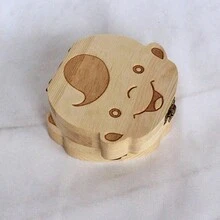 1 pieza Caja organizadora para guardar dientes y mechones de cabello del bebé con diseño del alfabeto inglés, recuerdos de bebé para colección de dientes y cabello, regalos para baby shower y Pascua para niñas/niños