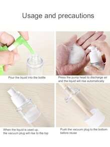 1入組真空旅行分裝瓶,旅行便攜式乳液瓶,壓力式小噴霧瓶,無空氣泵壓瓶空塑料真空乳液瓶,透明容器化妝品護膚品旅行裝詰器(30ml)