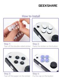 GeekShare 4 PCS Planet Button Cap Joystick Cover Compatible With Switch/OLED - 彩色 - 查看 4