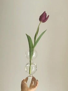 WHICHLIFE 1pc Ins Style Bubble Glass Vase For Flower Arrangement, Coffee Shop And Home Decor - Clear - View 6