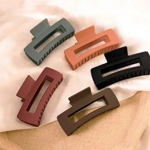 5 件/套发爪夹，INS 流行发夹，哑光暗沉发夹，大尺寸发饰，打造优雅发髻，适合日常佩戴 - 女士 - 彩色 - 查看 4