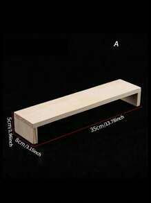 1pc 35cm Multi-Size Wooden U-Shaped Desktop Display Stand, Versatile Acrylic Step Organizer For Collectibles, Action Figures, Blind Boxes - Beige - View 3