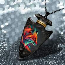 女孩時尚創意雪狼家族項鍊幾何三角形吊墜項鍊龐克嘻哈項鍊飾品