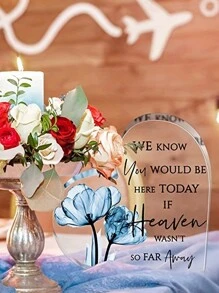 1 pièce Décoration en acrylique en forme de cœur avec le texte "Souvenirs d'amour" pour le mariage/la fête/l'anniversaire/la décoration de la chambre. Meilleurs cadeaux