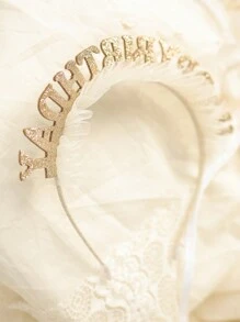 Angel Neitiri 1pc Birthday Party Photo Prop Headband, Cute Hair Accessory For Birthday Party - White - View 2
