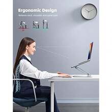 Adjustable Laptop Stand, Portable Laptop Riser, Aluminum Laptop Stand For Desk Foldable, Ergonomic Computer Notebook Stand Holder For MacBook Air Pro, Dell XPS, HP (10-17.3'') - Silver - Silver - View 2