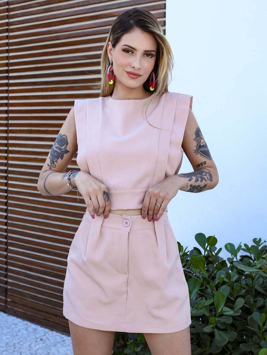 Women Two-piece Outfits - Màu be - Xem 1