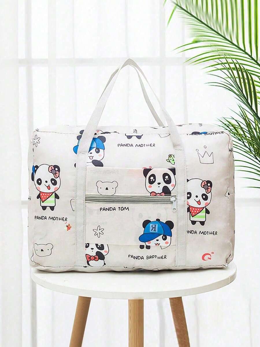 Tổ chức du lịch Túi xách cuối tuần Vali di động Túi lưu trữ quần áo du lịch lớn - Màu Xám nhạt - Xem 1