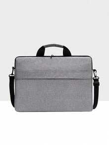 1入組帆布手提文件袋,商務會議公文包,筆記本手提電腦袋,男士手拿包、手提袋、手腕包,旅遊秋季物品必備,大容量防盜攜帶輕便,聖誕萬聖節男性禮物 - 灰色 - 查看 2