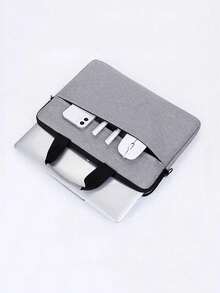 1入組帆布手提文件袋,商務會議公文包,筆記本手提電腦袋,男士手拿包、手提袋、手腕包,旅遊秋季物品必備,大容量防盜攜帶輕便,聖誕萬聖節男性禮物 - 灰色 - 查看 1