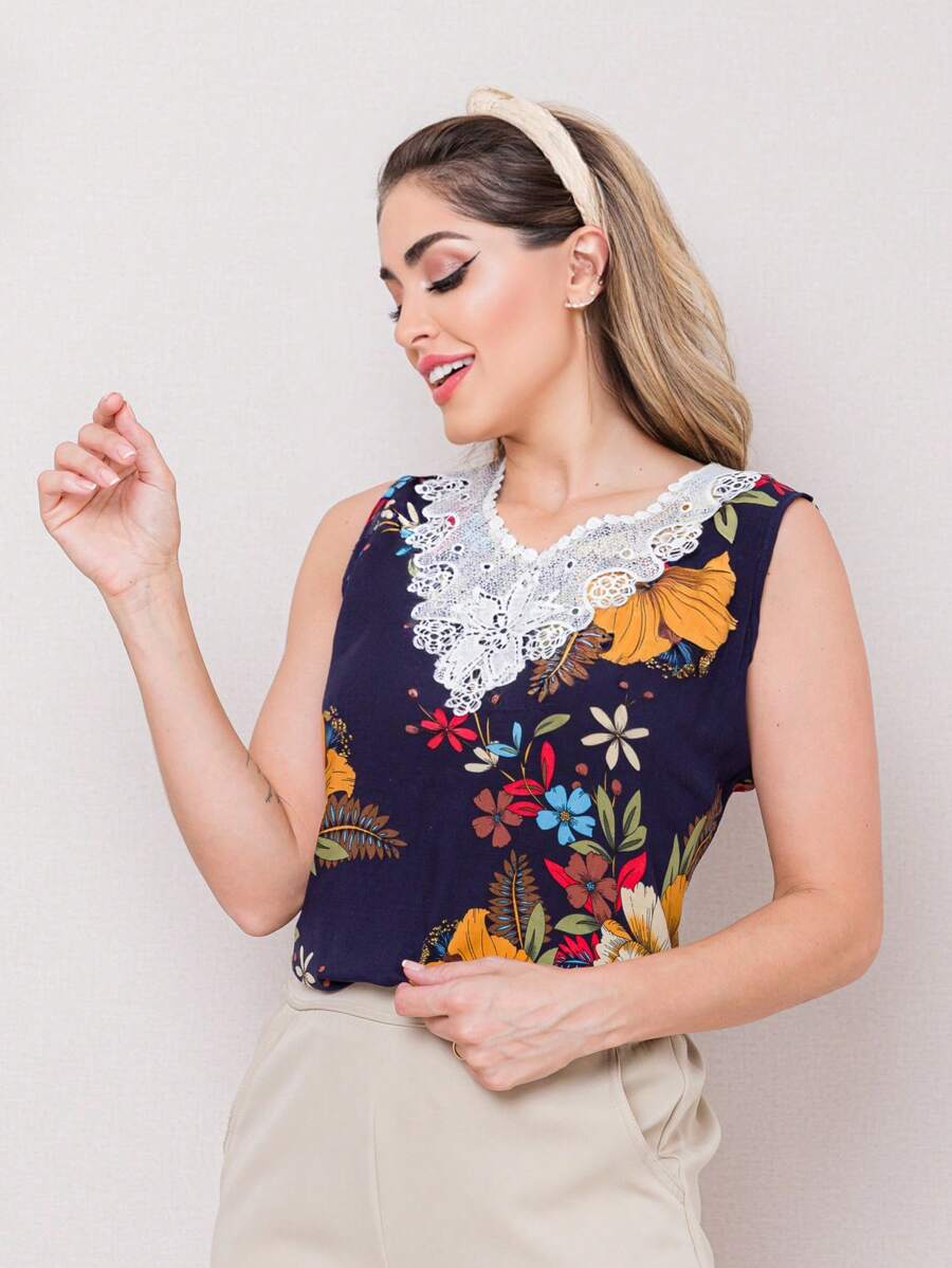 Women Tank Tops & Camis - 藏蓝色 - 查看 1