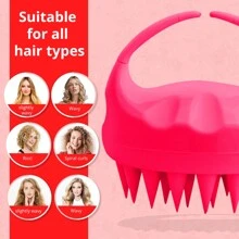 1 件头发头皮按摩器洗发刷硅胶洗头刷手持淋浴头皮擦洗清洁刷用于去除头皮屑、头皮止痒抓挠刷、淋浴刷、女性和男性和宠物柔软硅胶头皮按摩器用于头皮护理、学校、返校、旅行、旅行必需品、家庭必需品、水疗、按摩工具、按摩、按摩器、水疗 - 紫色 - 查看 10