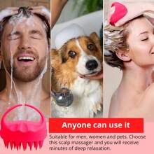 1 件头发头皮按摩器洗发刷硅胶洗头刷手持淋浴头皮擦洗清洁刷用于去除头皮屑、头皮止痒抓挠刷、淋浴刷、女性和男性和宠物柔软硅胶头皮按摩器用于头皮护理、学校、返校、旅行、旅行必需品、家庭必需品、水疗、按摩工具、按摩、按摩器、水疗 - 紫色 - 查看 11