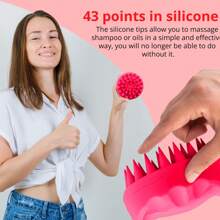 1 件头发头皮按摩器洗发刷硅胶洗头刷手持淋浴头皮擦洗清洁刷用于去除头皮屑、头皮止痒抓挠刷、淋浴刷、女性和男性和宠物柔软硅胶头皮按摩器用于头皮护理、学校、返校、旅行、旅行必需品、家庭必需品、水疗、按摩工具、按摩、按摩器、水疗 - 紫色 - 查看 8