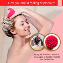 1 件头发头皮按摩器洗发刷硅胶洗头刷手持淋浴头皮擦洗清洁刷用于去除头皮屑、头皮止痒抓挠刷、淋浴刷、女性和男性和宠物柔软硅胶头皮按摩器用于头皮护理、学校、返校、旅行、旅行必需品、家庭必需品、水疗、按摩工具、按摩、按摩器、水疗 - 紫色 - 查看 7