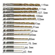 13入組鈦鍍覆高速鋼鑽頭組,1/4"六角桿鑽頭工具,1.5-6.5毫米 - 金色 - 查看 2