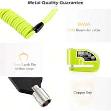 Alarma Motocicle Bloqueo Impermeable Freno Disco Candado - Amarillo - Ver 3