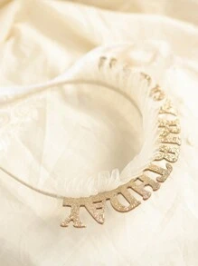 Angel Neitiri 1pc Birthday Party Photo Prop Headband, Cute Hair Accessory For Birthday Party - White - View 3
