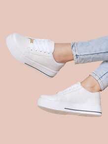 Women Wedge Sneakers - 白色 - 查看 4