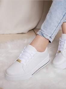 Women Wedge Sneakers - 白色 - 查看 3