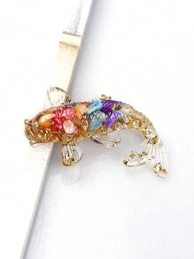 1入組多色魚迷你雕像樹脂動物飾品手工藝鯉魚旺財財神diy飾品,做工精細,色彩鮮艷可愛,適用於裝飾您的汽車或家居 - 彩色 - 查看 2