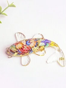 1入組多色魚迷你雕像樹脂動物飾品手工藝鯉魚旺財財神diy飾品,做工精細,色彩鮮艷可愛,適用於裝飾您的汽車或家居 - 彩色 - 查看 5