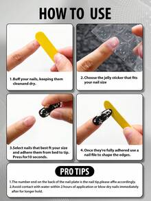 (l號碼)使用10入組手工壓花假指甲,銀色閃爍閃光款式時尚適用於派對女性和女孩們 - 彩色 - 查看 5