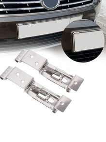 2 Piezas Soportes De Matrícula Para Carros Con Carga De Resorte Y Soporte De Acero Inoxidable Rectangular, Sujetadores Para Matrícula O Placa De Remolque - Albaricoque - Ver 5
