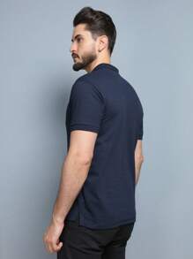 Men Polo Shirts - Navy Blue - View 5