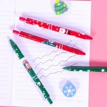 5pcs Christmas Themed Needle-tip Water-based Neutral Pen For Students - Black - View 3