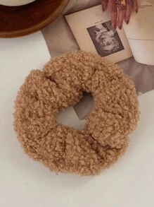 7 chiếc dây buộc tóc bằng vải nhung trơn màu dùng hàng ngày - Cà phê - Xem 4