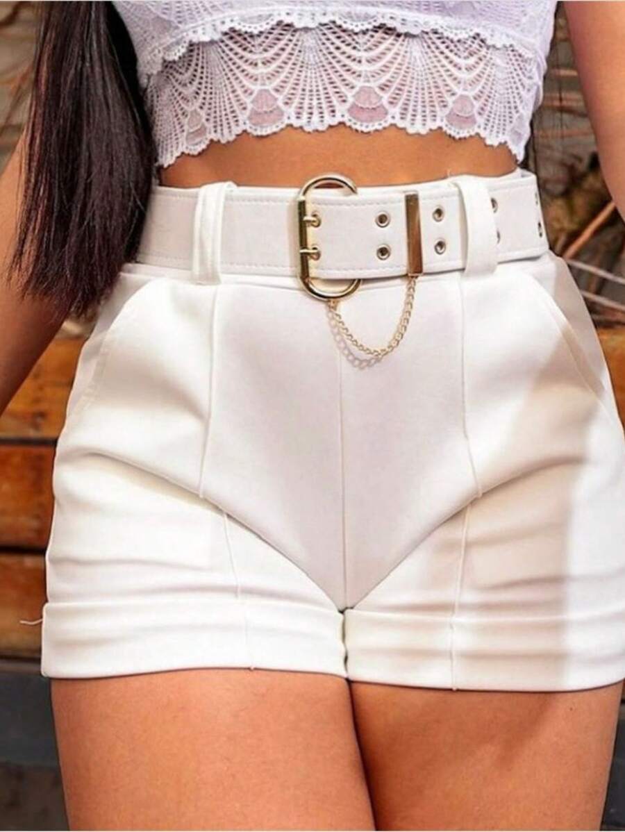 Women Shorts - 白色 - 查看 1