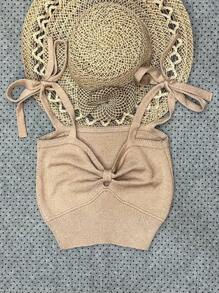 Women Knit Tops - 杏色 - 查看 1