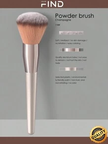 1 pieza/Lote Pincel de maquillaje color champán para polvo suelto, rubor, corrector, sombra de ojos, iluminador, multifuncional, un gran regalo - Champán - Ver 1