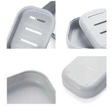 1pc Travel Self-Draining Double Layer Soap Box - Keep Your Soap Clean and Dry in Style Soap Holder Soap Case Soap Container Travel Accessories Travel Essentials - Grey - View 3