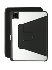 1 transparante, 360° draaibare beschermhoes van zwart acryl met penhouder, slaap-/waakfunctie, 3-voudige standaard en valbeveiliging. Compatibel met iPad Mini 6/Mini 7/9.7/10.2/10.5/Air 4/Air 5/10th/10.9/Pro 11"/Air 11(M2)/Air 13(M2)/Pro 11(M4)/Pro 13(M4) 2024 12.9"/iPad Air 13(M3 2025)/iPad Air 11-inch (M3) 2025/iPad (A16) 11 inch 11e generatie 2025