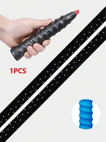 1 pieza pluma Raqueta de badminton con con patrón de dragón, anti deslizante & de absorber sudor PU, pegajoso entrenamiento raqueta de tenis asa, Caña de pescar envase, pesa & Comba asa envase & negro invierno deportivo compatible con pluma bádminton raquetas, tenis raquetas, Cañas de pescar,, salto a la comba cuerdas - Negro - Ver 2