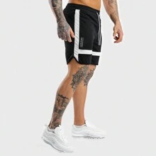 Short De Transpirable Gym Shorts Hombre De Secado Rápido - Negro - Ver 4