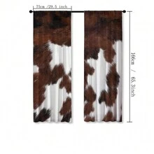 2panels Faux Animal Hair Cowhide, Modern Printed Pattern Curtains For Living Room, Sofa Backdrop, Bedroom And Corridor - Brown - View 6