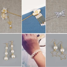 100 件/包 3 毫米 - 12 毫米 ABS 圆形仿珍珠，白色和象牙色，高光泽且不褪色，有 1/2 孔可供选择 - 米色 - 查看 7