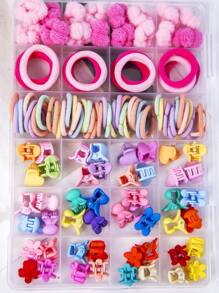 120pcs Large Capacity Divided Storage Box For Girls Hair Accessories Combination Storage Container (random Color) - Multicolor - View 5