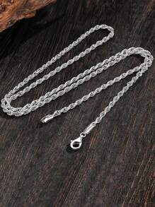 FOREVER QUEEN S925純銀鎖骨鍊電鍍捻曲鎖鏈扭繩鏈成品男士鍊男士父親 - 金黃色 - 查看 5